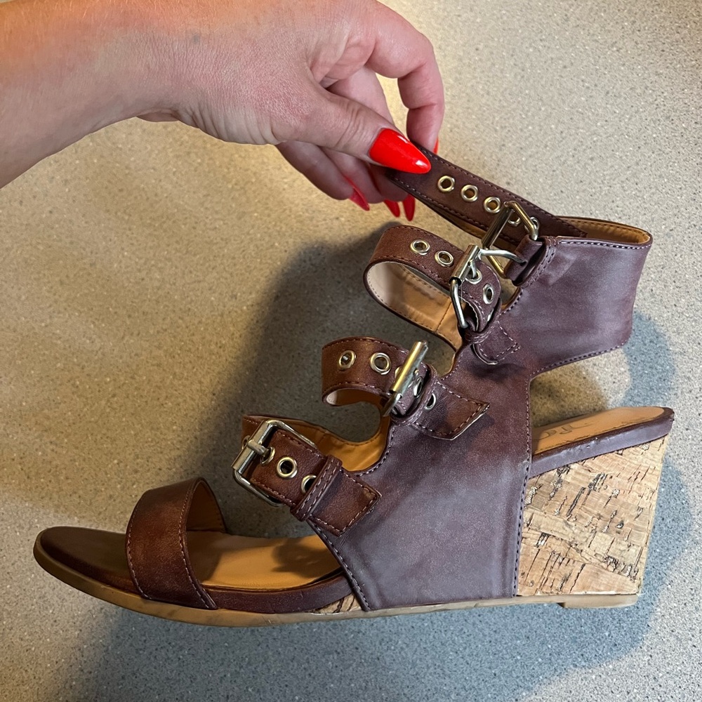 Journee Collection wedge buckle sandal